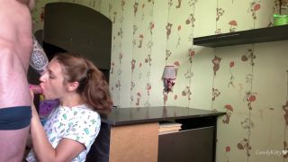 Candy Kitty  Girl In Denim Shorts Fucked Before College And Creampied  | porn model | teen amateur threesome sex-3