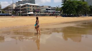 Dream4AngelUp Dress NO PANTIES at Public Beach # Public Flashing-4