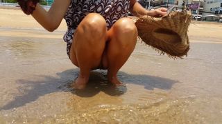 Dream4AngelUp Dress NO PANTIES at Public Beach # Public Flashing-5