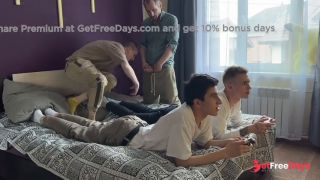 Stepfather and Stepson Fuck Cute Friends while They Play Console-1