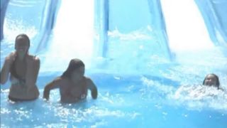 Waterslide nipple slip from young  girl-9