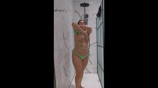 Bambi and Hubby - Sexy Pawg Tries On Bikinis In The Shower, Sensual Strip Tease and Try On-5