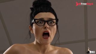 Curvy Golf sucks off the boss while nerdy girl takes hard BBC in prison-5