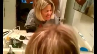 Blonde wife anal fuck homemade in a bathroom-7