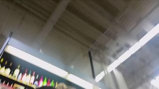 Lots of accidental upskirts from slutty girl in supermarket-5