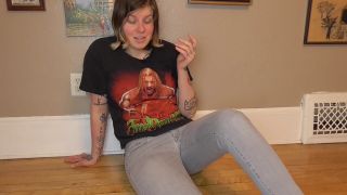 Farting In My Tight, Light Wash Denim Jeans 1080p-2