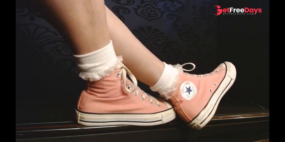 [GetFreeDays.com] Walking in Pink Converse High Top Sneakers Ruffled Socks Sex Leak April 2023