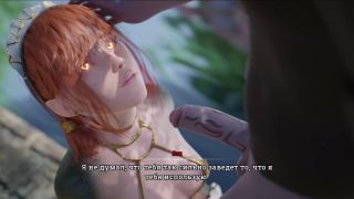 Cumshot red haired snake demon swallows cock as her dinner-8