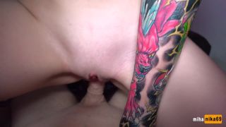 MihaNika69 - Family Therapy - Stepsister gets a powerful cum in the face in the morning  - hardcore - russian amateur nylon-6