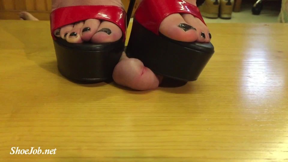 adult video 5 Shoejob With Platform Extreme Thin Heels Sandals – Sinner Fetish Store | shoejob | femdom porn leather femdom