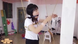 rope bondage shibari ballgag stewardess-9