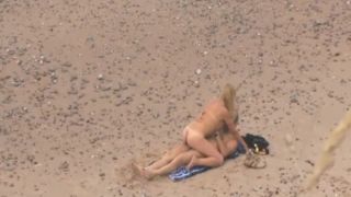 Older guy fucks a teen girl on a beach Voyeur-4