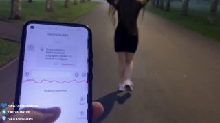 Deluxe Bitch - Cumming hard on a walk in a public park with a remote - controlled vibrator - Public orgasm-2