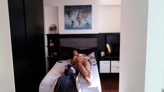 Horny tattooed wife masturbating with dildo on the bed. hidden cam - Amateur-5