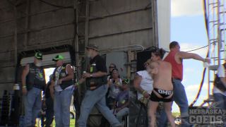 Sporty Young Girls Wet Tshirt Boob Contest at Abate 2014 Biker Rally Algona Iowa public Beth-0