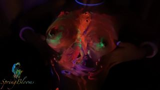 SpringbloomsNeon - Teen GF Makes him Cum and Uses Sperm from Condom Under the UV Light-0