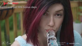 The Prettiest Blowjob Redhead Eyefucks and Sucks Glass Outdoors-8