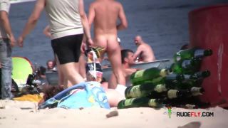 Naughty youthful naturists play with each other in sand  6-9