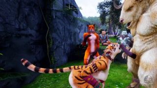 Monster Cock Minotaur fuck furry Foxy Girl and Tiger Girl in the rain - romantic fun-9
