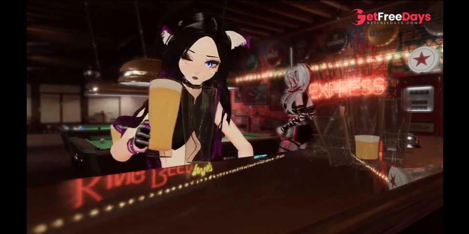 Intense night unexpected pleasure in the bar bathroom.VRCHAT ERP