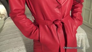 online clip 30 latex fetish wear femdom porn | Irresistible leather coat wank | cum-0