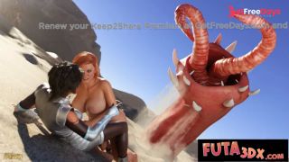 Futa3DX - Redhead Big Dicked Futa Rescues Brunette Alien Babe and Fucks Her Hard-1