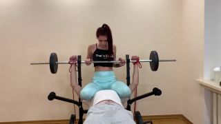 online clip 21 Petite Princess FemDom – Red Head Mistress Sofi In Blue Leggings In GYM on femdom porn aiden starr femdom-1