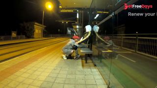 [GetFreeDays.com] Quick risky sex at public bus stop with squirt orgasm and cum in mouth with Dada Deville Sex Leak May 2023-1