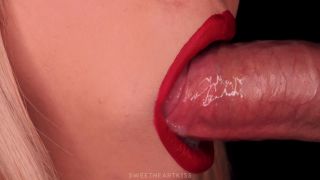 Sweetheart Kiss - CLOSE UP: Sensual RED LIPS Make Your COCK Pulsating CUM in MOUTH! BEST Real SLOPPY BLOWJOB 4K ASMR - Sweetheartkiss-3