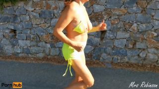 Big Boobs Bouncing Out Of Her Bikini Top While Running In Public 1080p-6