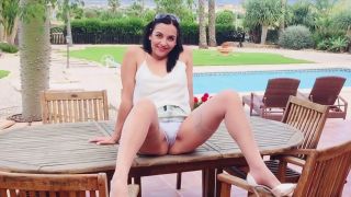 Wifestyle - Street whore wife in a skirt flashes her panties before risky public masturbation - Wifestyle-5