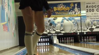 Shy Goth Exhibitionist Bowling Upskirt-3