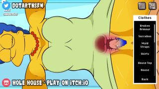 Hole House - Marge Simpson MILF Doggystyle Dripping Creampie Moaning Orgasm - Hole House Game-0