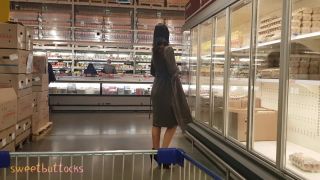 Sweetbuttocks - naked girl walks in the supermarket-0
