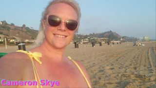 M@nyV1ds - Cameron Skye - Big Boob Milf Flashing on the Beach-0