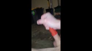 Blue_eye_boyCB - Loud moaning while jerking off into a condom in the garage! Risky noisy masturbating boy solo!-8