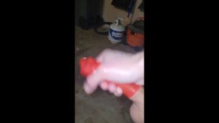 Blue_eye_boyCB - Loud moaning while jerking off into a condom in the garage! Risky noisy masturbating boy solo!-9