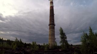 [Amateur] Public pegging on the roof of the boiler building.Using cum lube-0