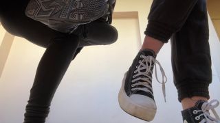 PETITE PRINCESS FEMDOM: DOUBLE POV SPITTING AND DIRTY SNEAKER SOLES WORSHIP 1080P - Shoe licking-4