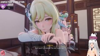 Jazziuu - Genshin Impact futanari hardcore sex sucking tits (Pinksama animation) - Jazziuu-5