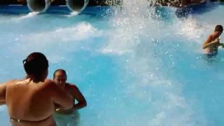 Boob out after the  waterslide-2