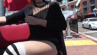 Shy Goth Exhibitionist Pedicab Sheer Top Tour-2