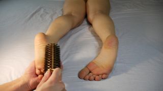 Brush Tickling Feet, Huge Tickle Orgasm Foot!-5