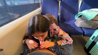 Shameless Girl Seduced A Guy On The Train And Gave Him A Blowjob In Public 1080p-1