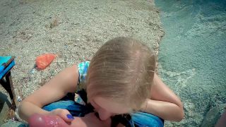 Alexandra Codefuck - Perfect Blowjob At The Sunny Public Beach By Blon ...-1