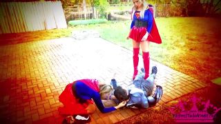 Superwoman Ballbusting Brats Mobile Ballbusting!-0