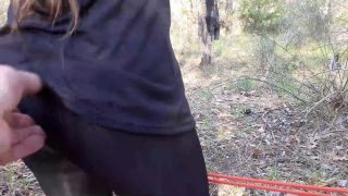 online xxx video 21 Outdoor sex in the wood. Wearing sexy clothes and high heels, bound, throated and fucked on public alexis fawx femdom-1