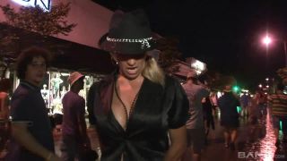 Amateur party girls show off their tits in public in real-life striptease Public-6