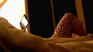 Wife watching phone porn and fingering pussy. hidden cam-8