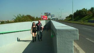 Dark haired german girl making a cock cum hard near the road o....-0